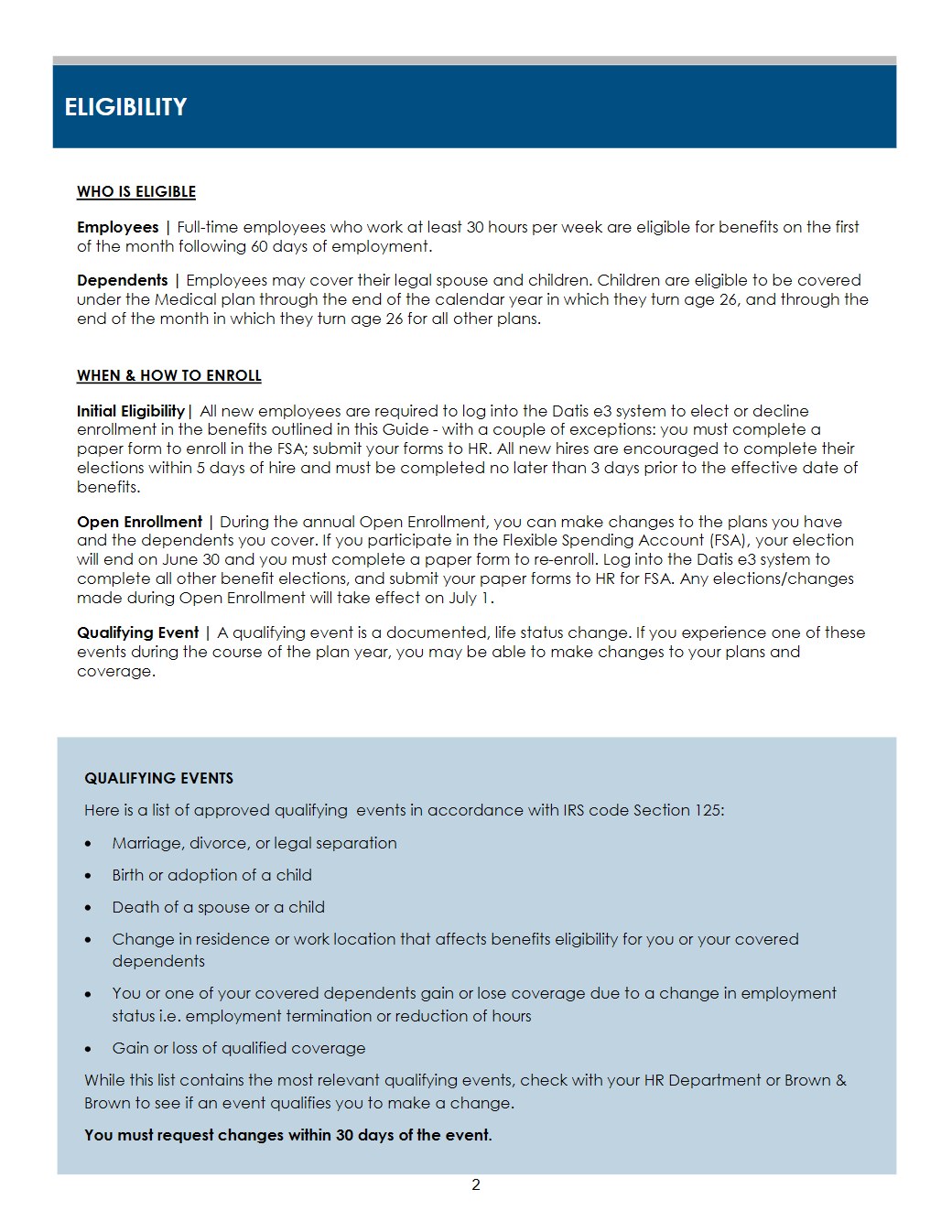 Eligibility Information