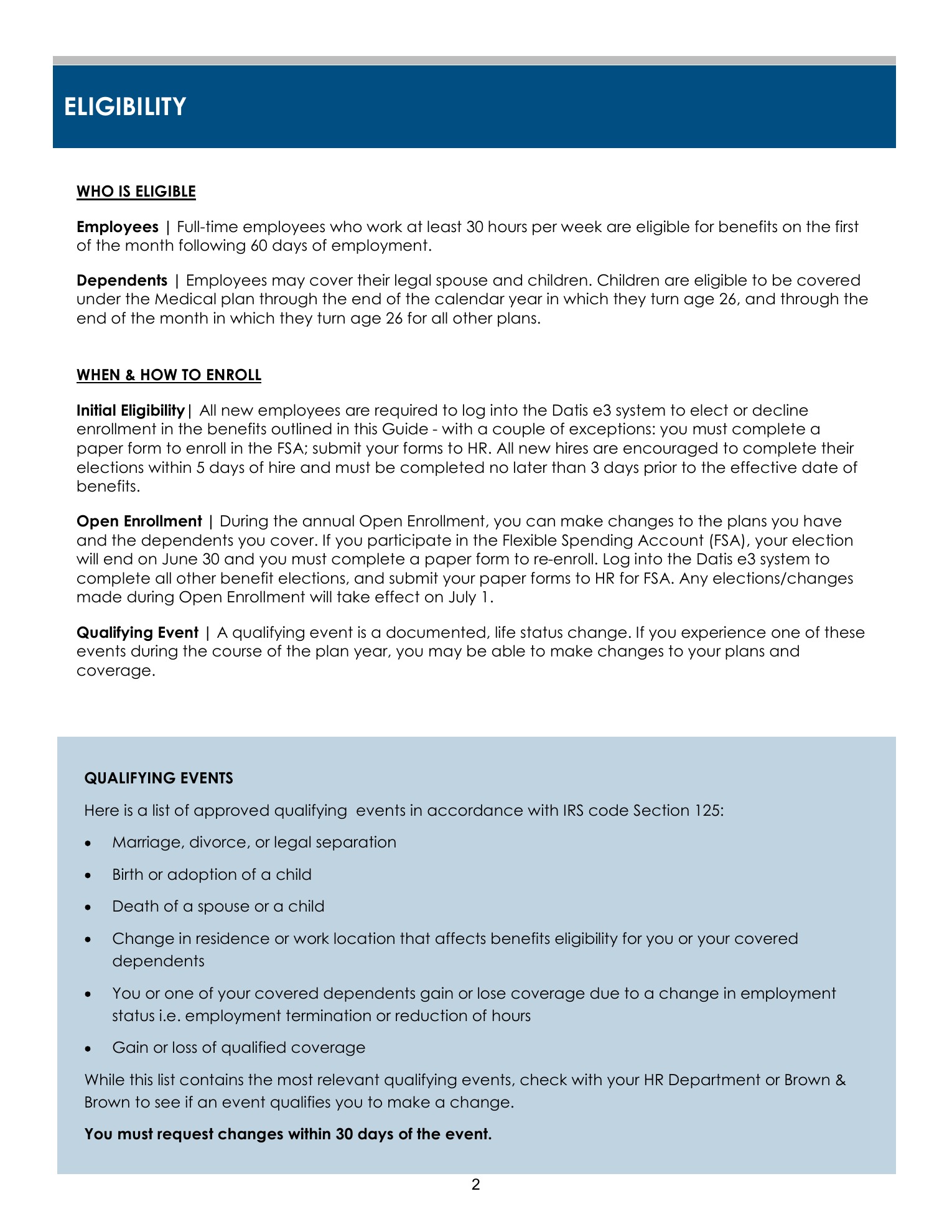 Eligibility Information