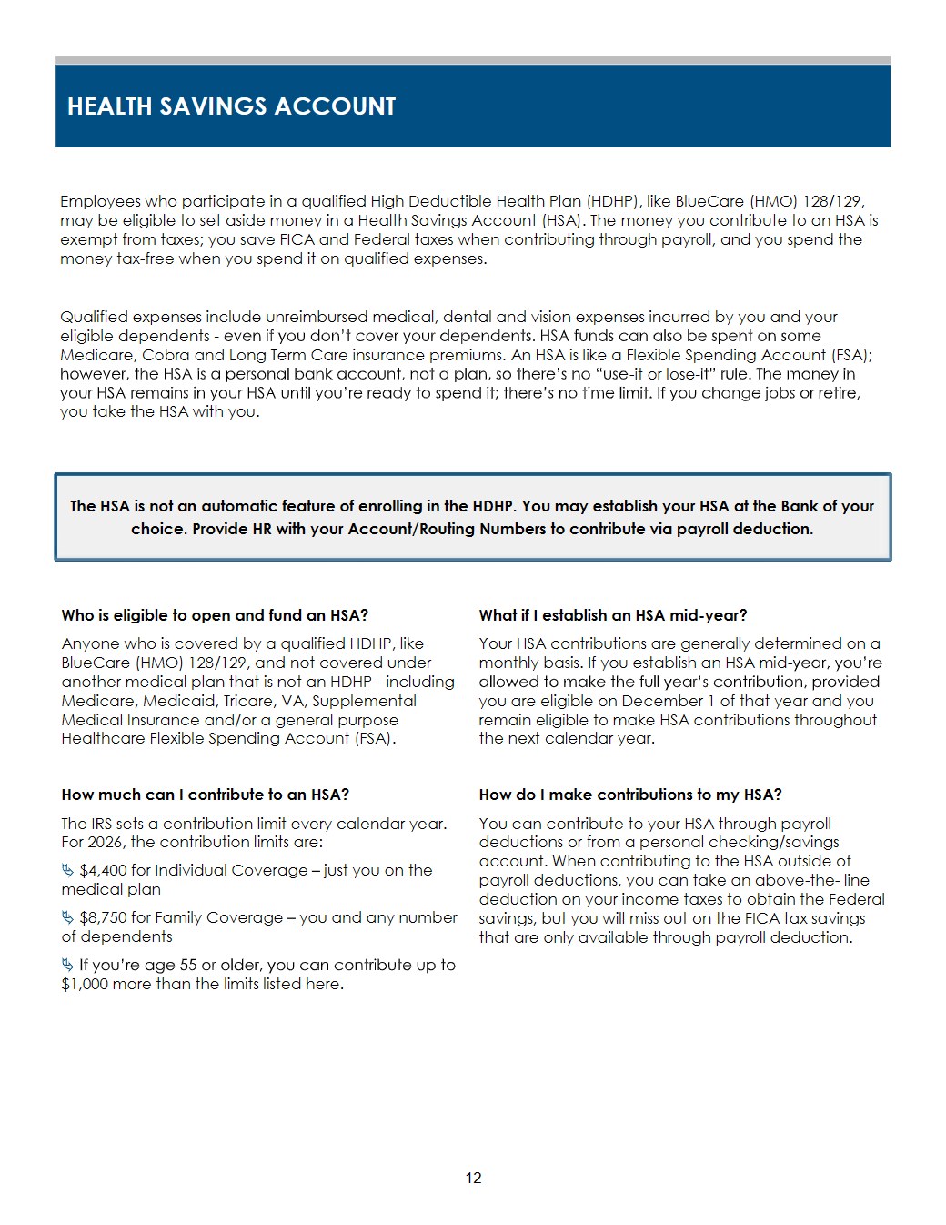 Health Savings Account (HSA)