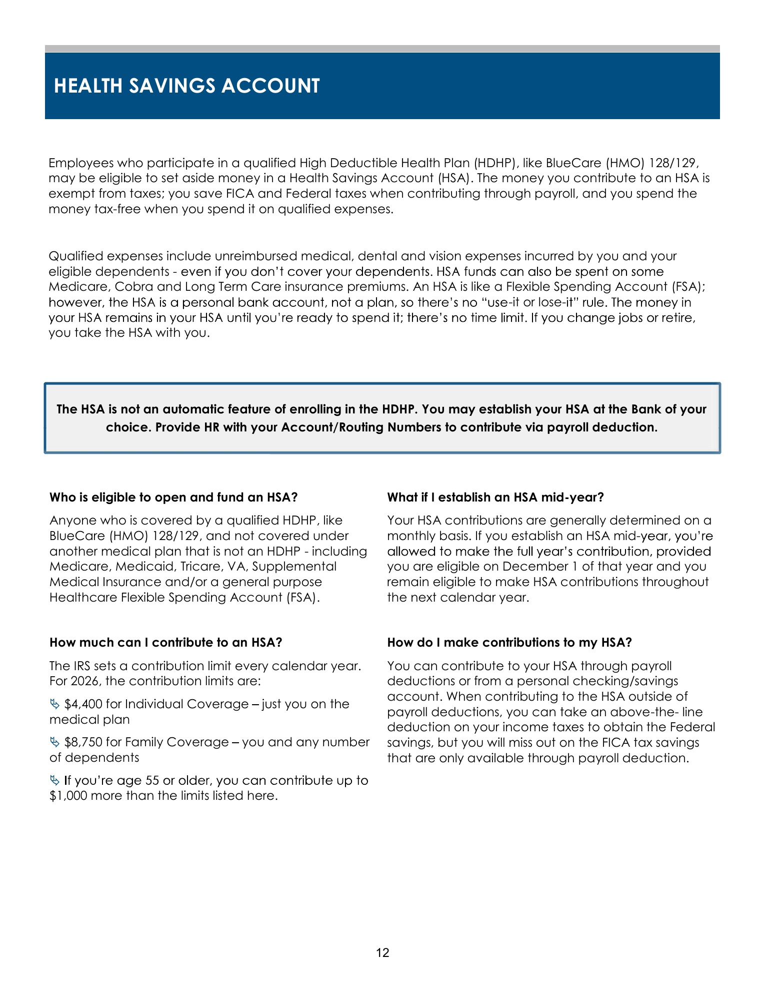 Health Savings Account HSA