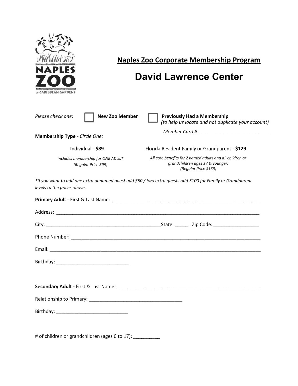 Naples Zoo Corporate Membership Program