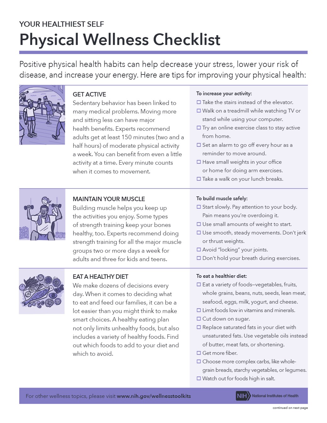Physical Wellness Checklist