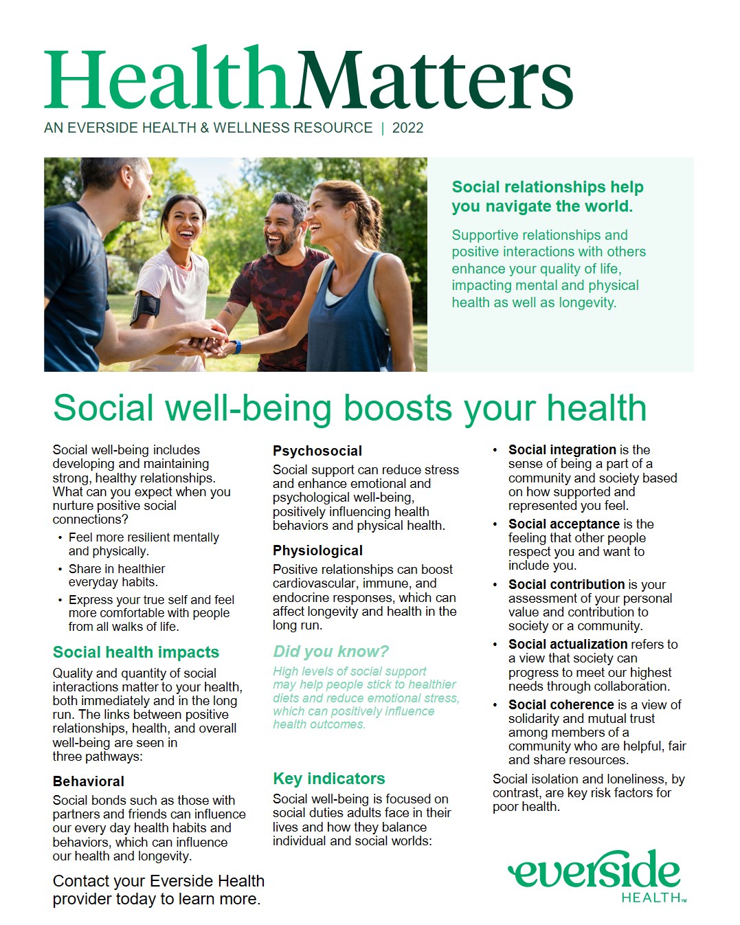 Social Wellness Handout